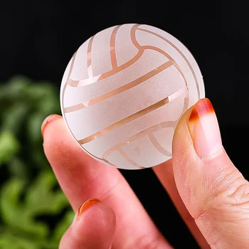 Kristall Volleyball Figuren Ornamente Glaskugel Kristall Kunst Handwerk Home Desk Dekoration Ball Sport