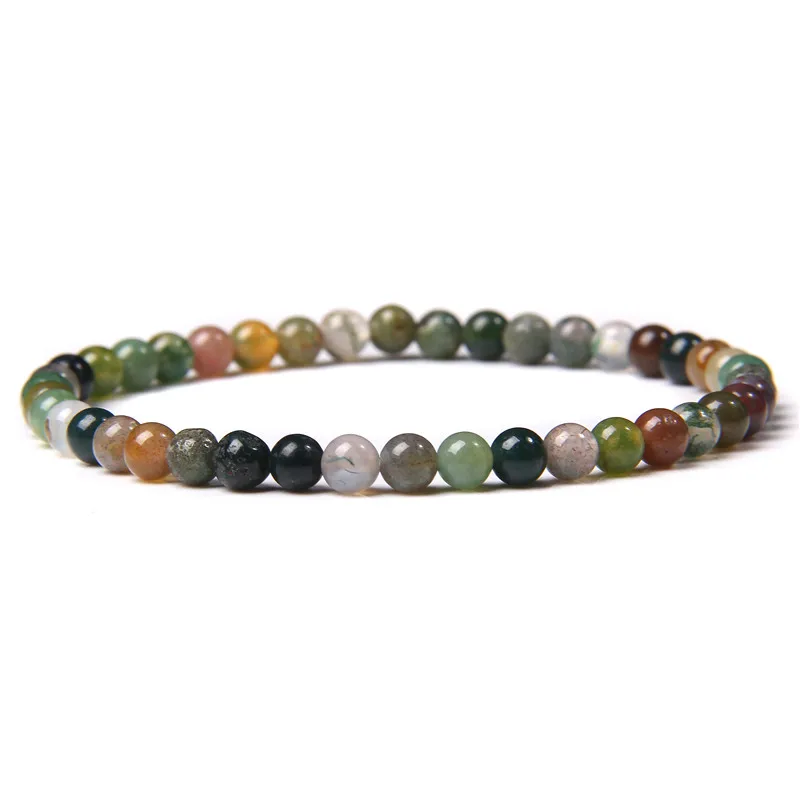 4mm Mini Chakra Perlen Armband Naturstein Achate Lava Perlen Armbänder – Bild 4