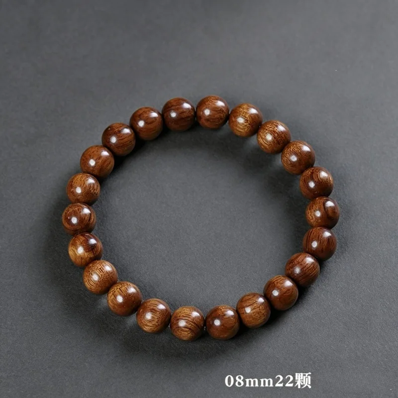 Großblättriges Gelbes Rosenholz Buddha-Perlen Armband 108 Stück Unisex Handkette Blumiges Birnbaumholz Feng