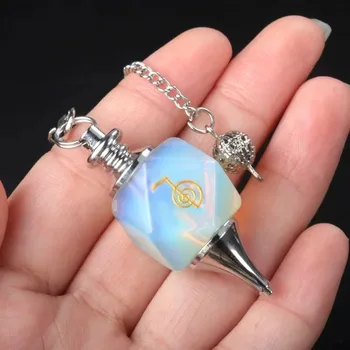 Halbedelstein-Chakra-Pendel, Lapis-Amethyst, Halbedelstein-Pendel, Cho Ku Rei-Symbole, Energie-Pendel