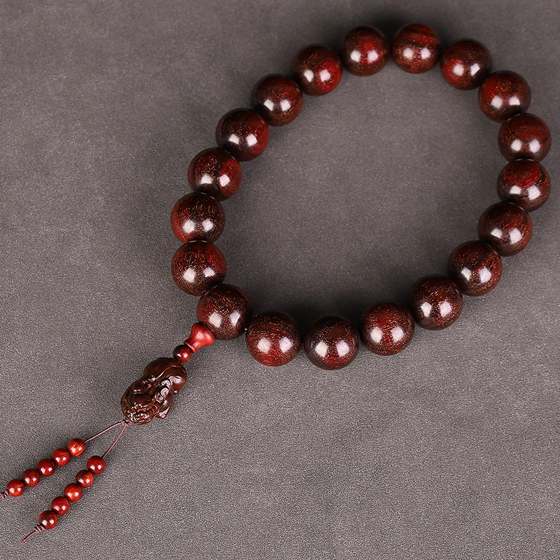 Sambia Kleines Blatt Rotes Sandelholz Buddha Perlen Armband 20mm – Bild 5