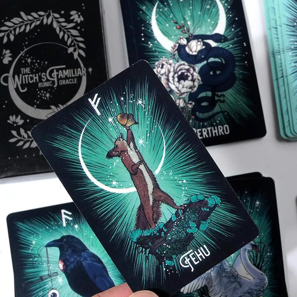 Witch'S Familiar Runic Oracle 24-Karte Indie Tarot Deck Runen – Bild 4